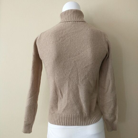 Uniqlo Sweater Pullover Womens XS Tan Turtleneck Wool Alpaca Blend Quiet Luxury - Picture 3 of 7